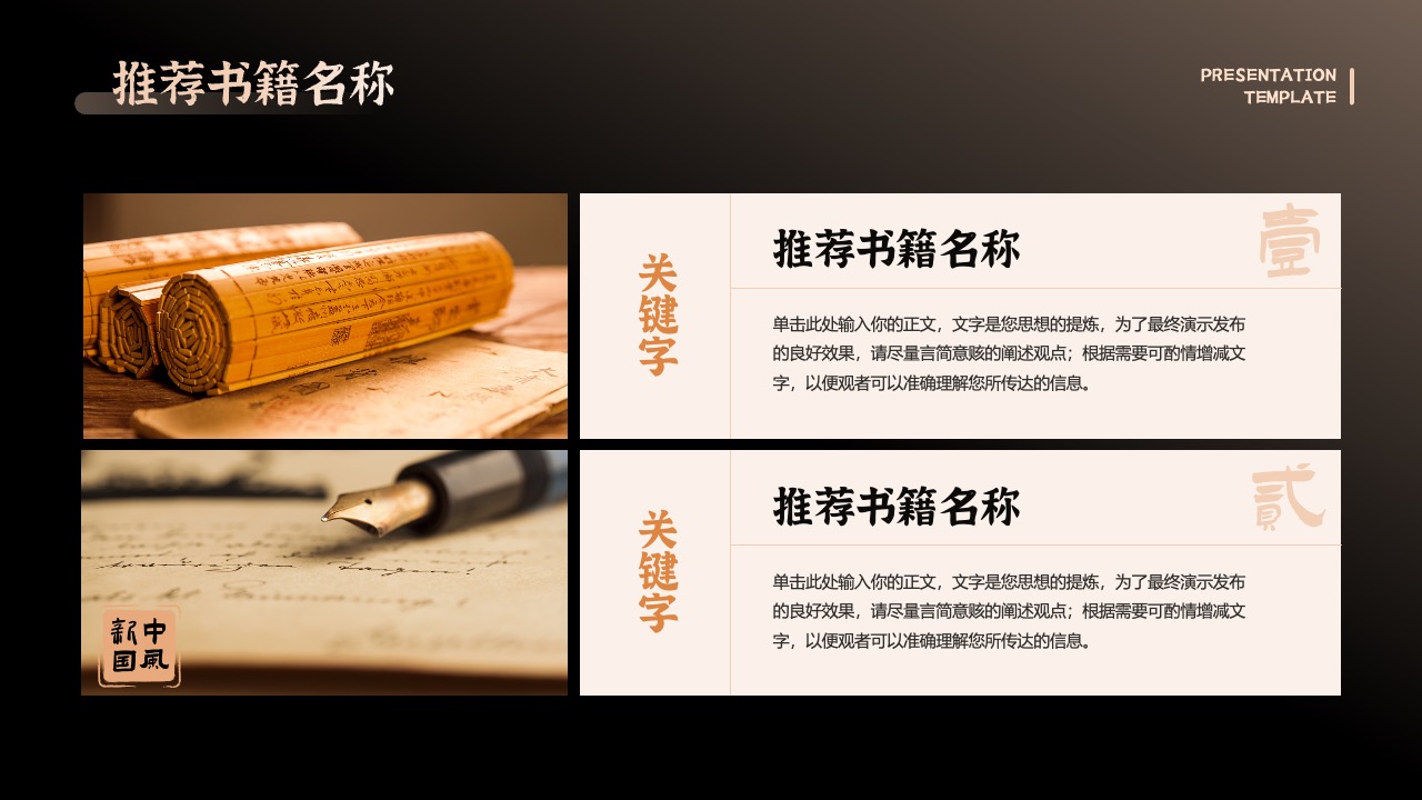 书籍推荐：思想与文化的传递PPT模板免费下载