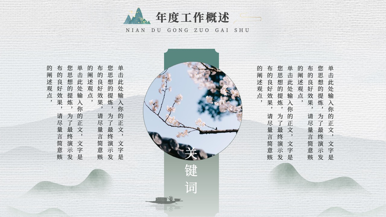 年度工作概述与思想提炼PPT模板免费下载