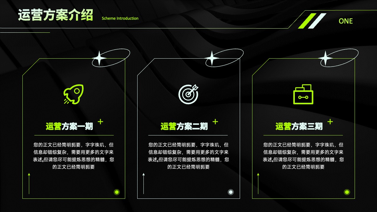 运营方案介绍与阶段划分PPT模板免费下载