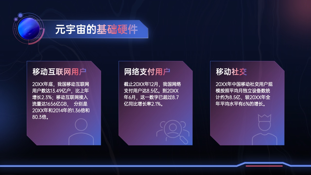 元宇宙基础硬件：移动互联网与社交PPT模板免费下载