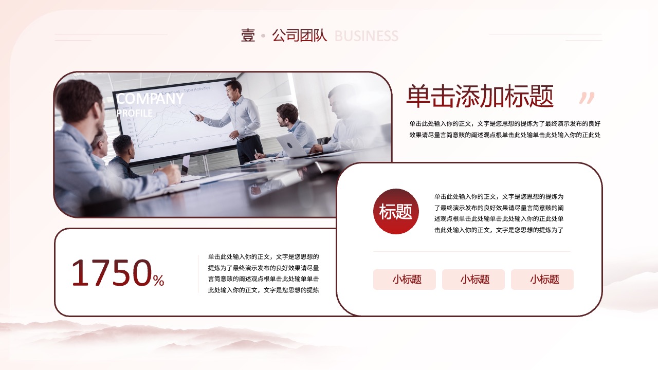 公司团队：BUSINESS PROFILE的构建PPT模板免费下载