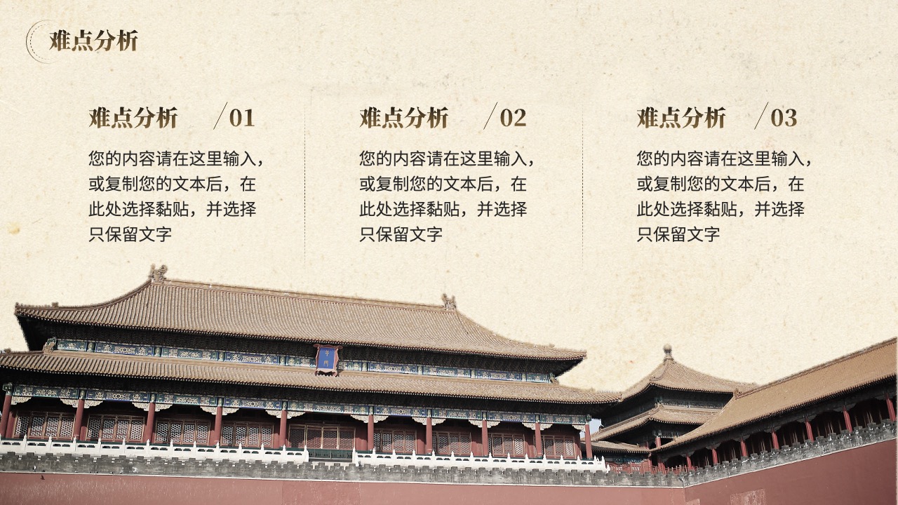 难点分析输入指南PPT模板免费下载