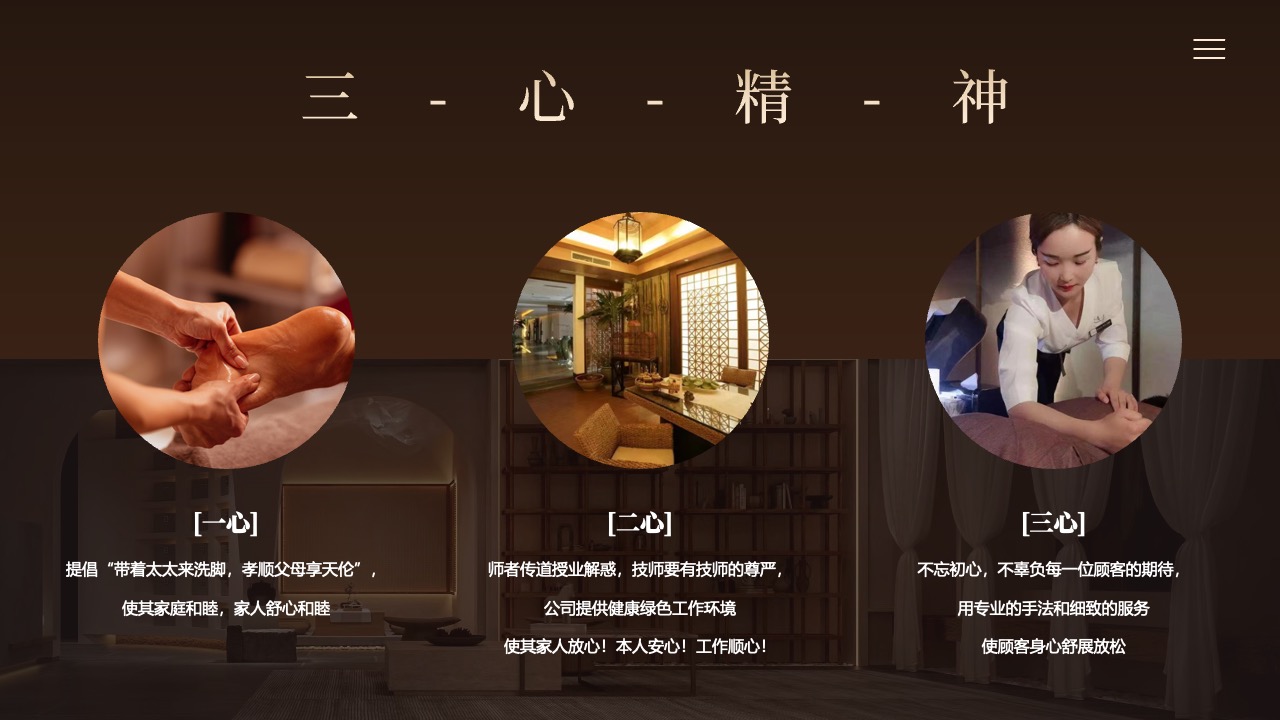 三心精神与服务理念阐述PPT模板免费下载