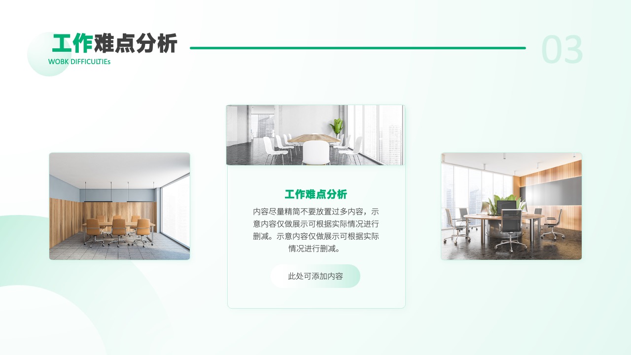 工作难点分析与内容精简PPT模板免费下载