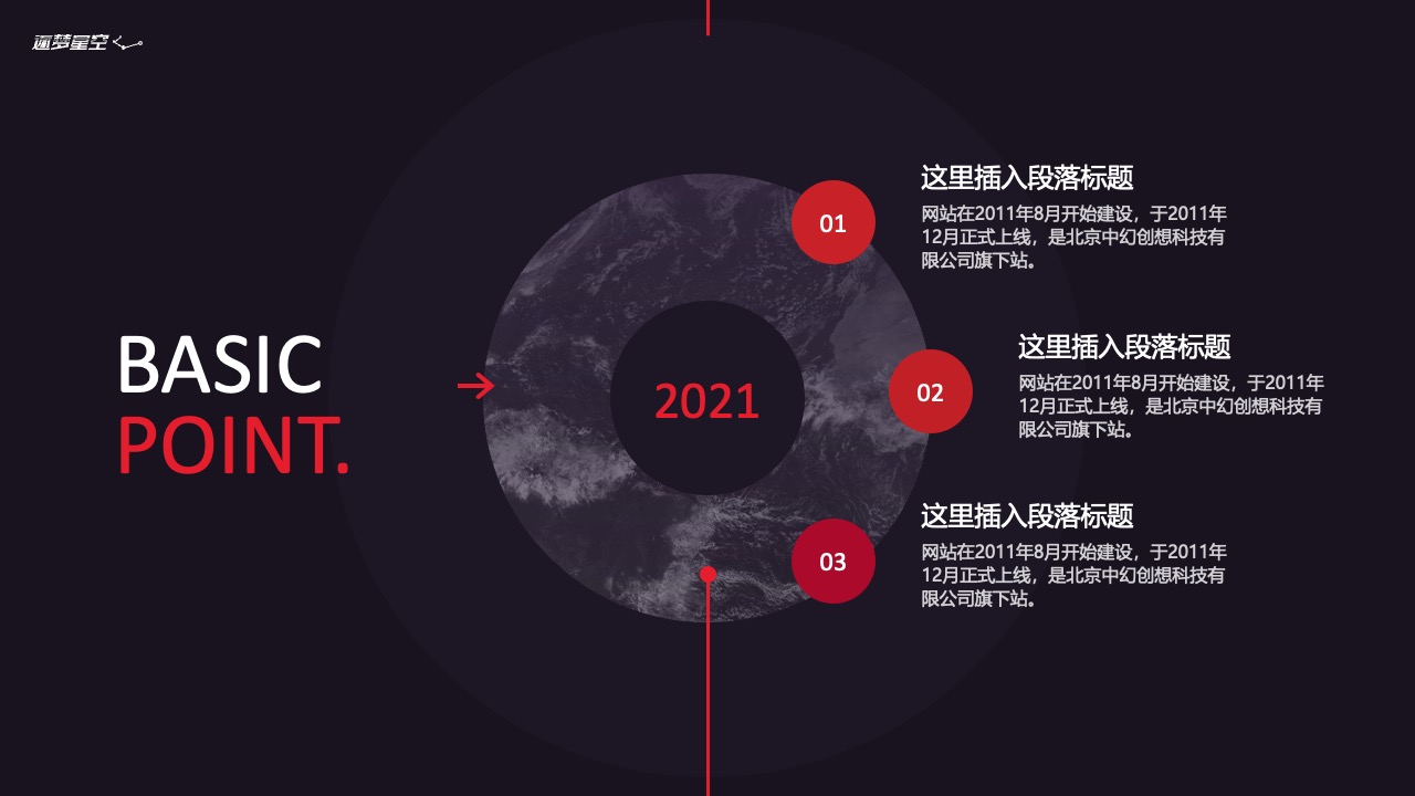 通梦星空：北京中幻创想科技有限公司旗下站的发展历程PPT模板免费下载