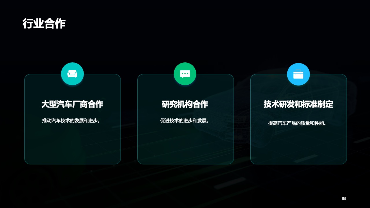 汽车行业合作与发展推动PPT模板免费下载