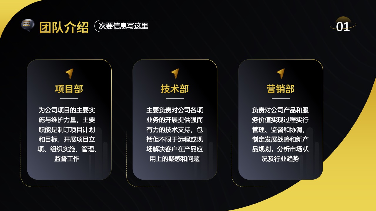 团队介绍与部门职能概述PPT模板免费下载