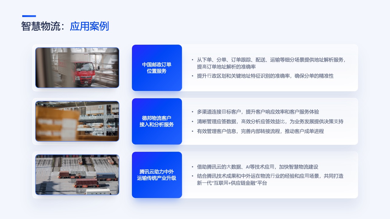 智慧物流的应用案例与技术融合PPT模板免费下载