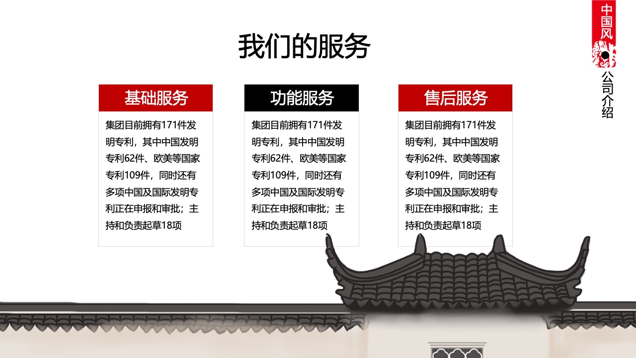 中国风公司专利技术与研发平台概述PPT模板免费下载