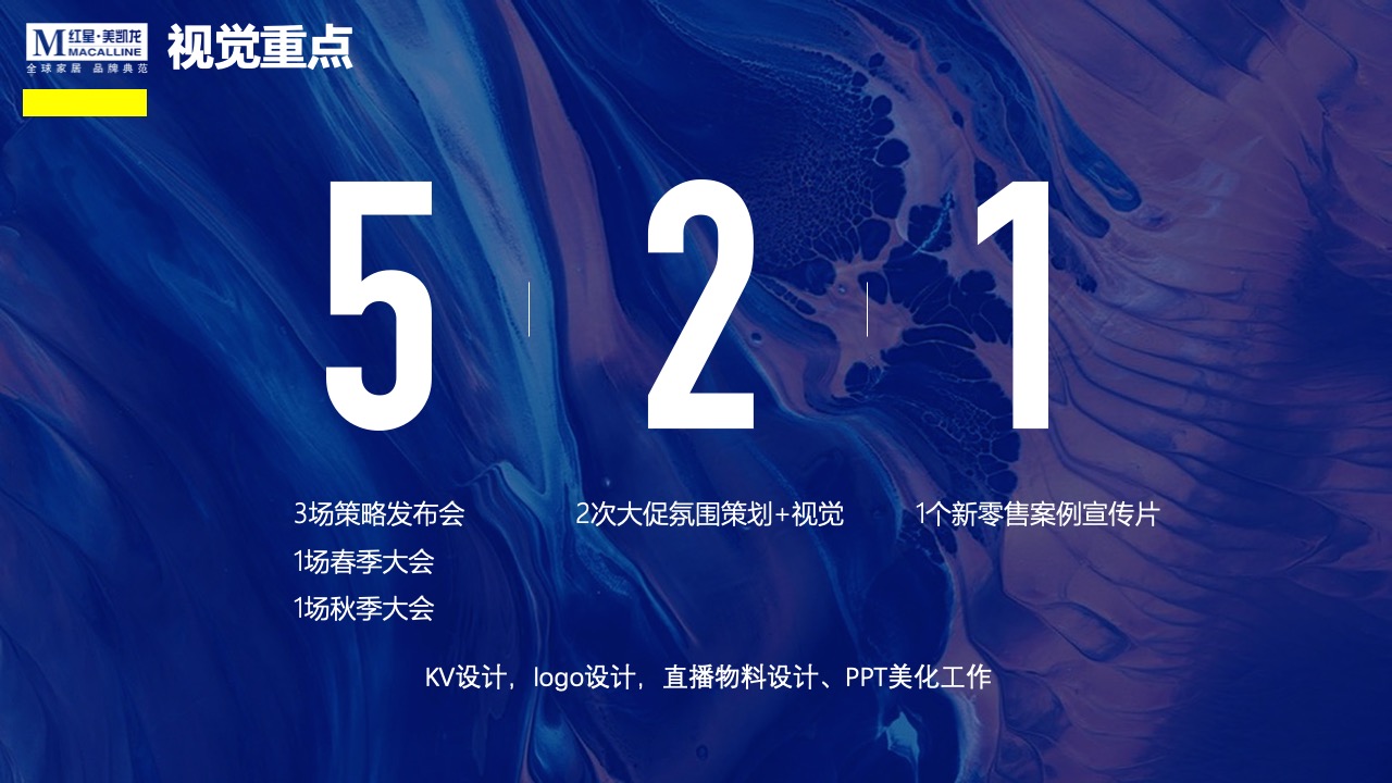 视觉重点与品牌营销活动概览PPT模板免费下载