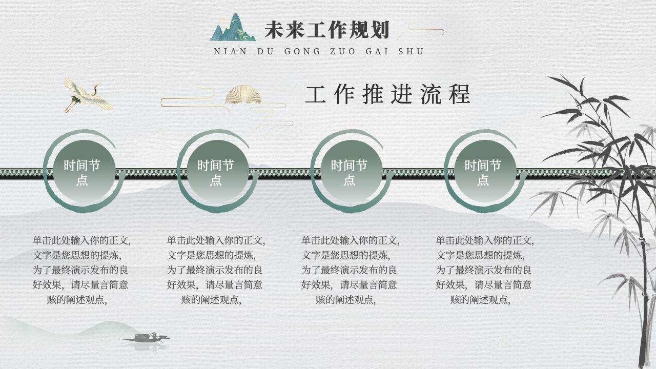 未来工作规划与推进流程PPT模板免费下载