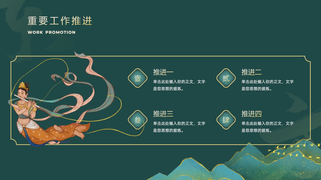 重要工作推进与思想提炼PPT模板免费下载