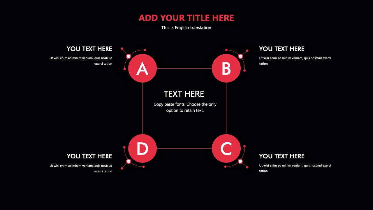 英文文本翻译与内容展示PPT模板免费下载