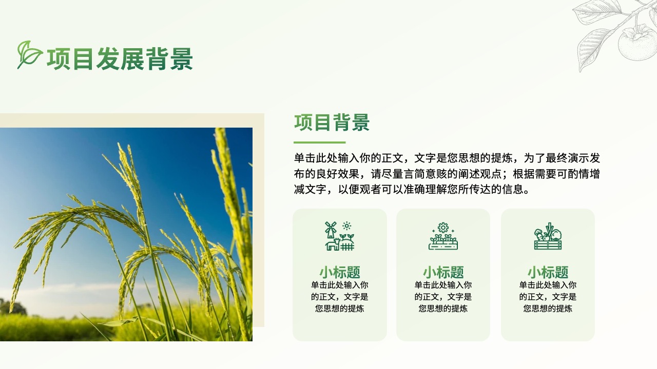 项目发展背景：思想提炼PPT模板免费下载