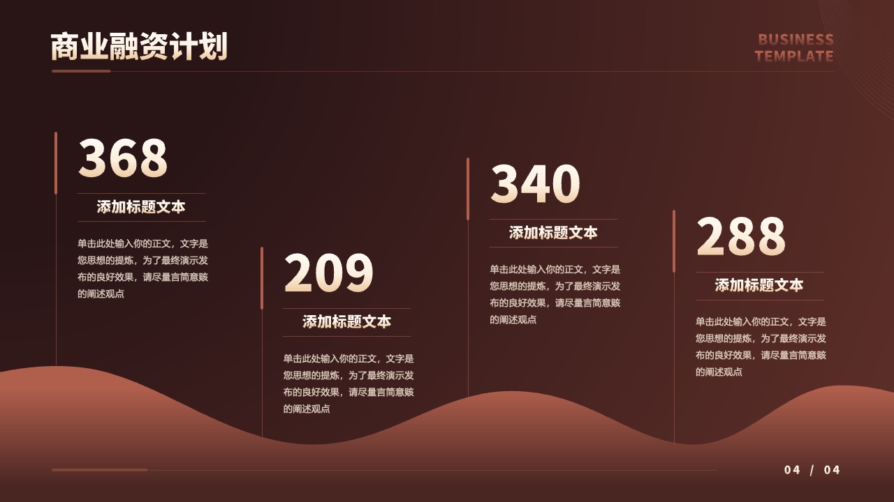 商业融资计划要点PPT模板免费下载