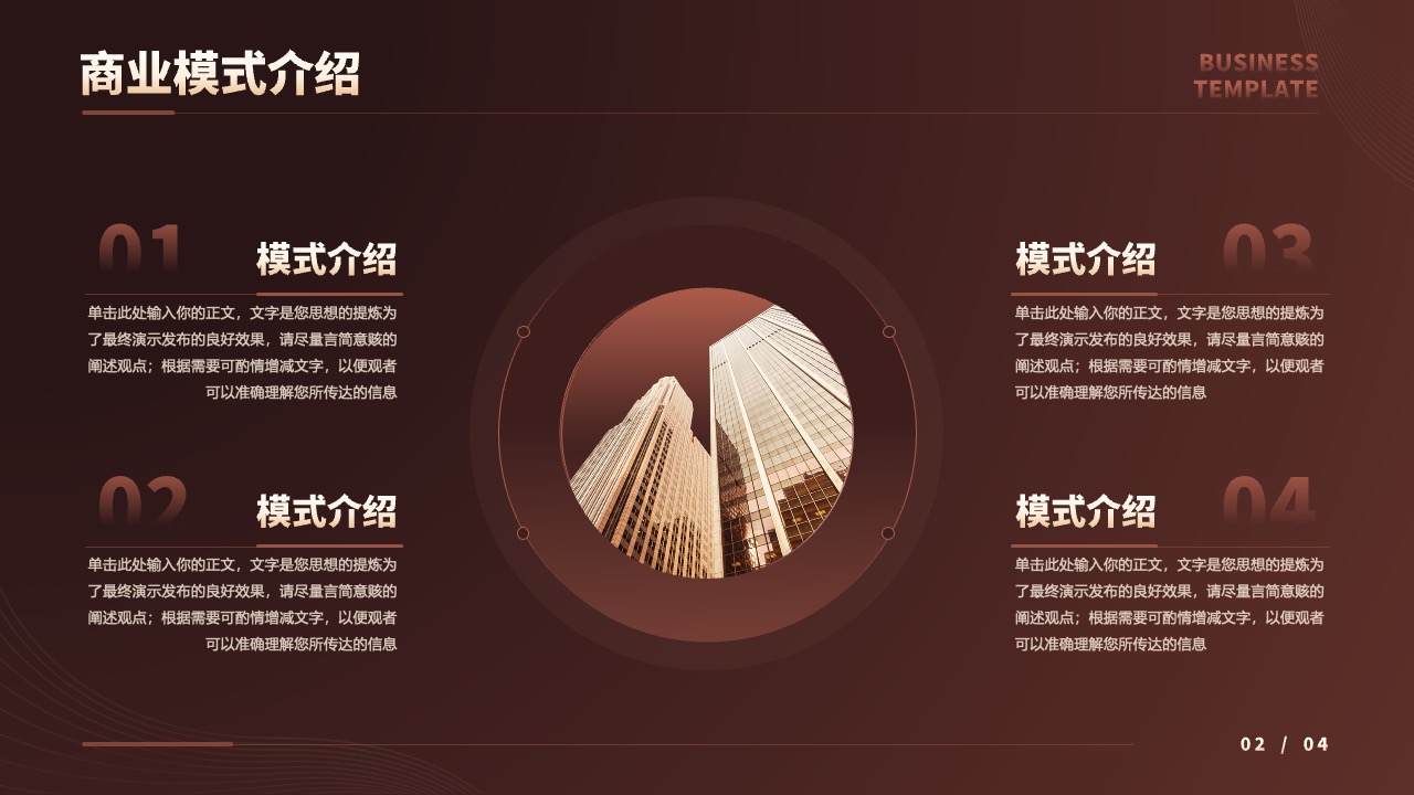商业模式介绍与要点PPT模板免费下载