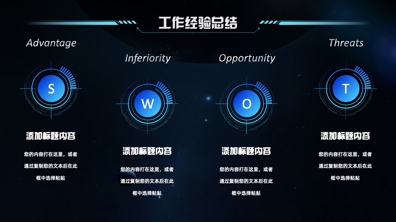 工作经验总结与SWOT分析PPT模板免费下载
