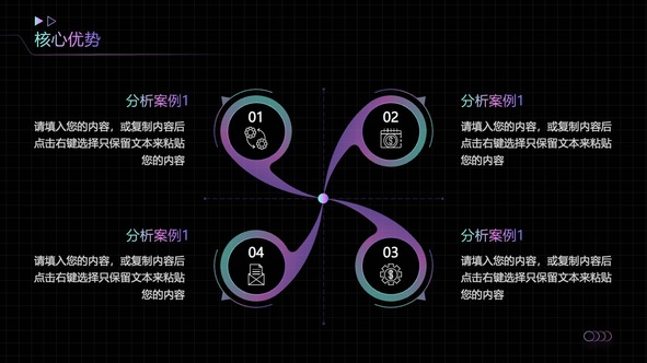 核心优势与分析案例PPT模板免费下载