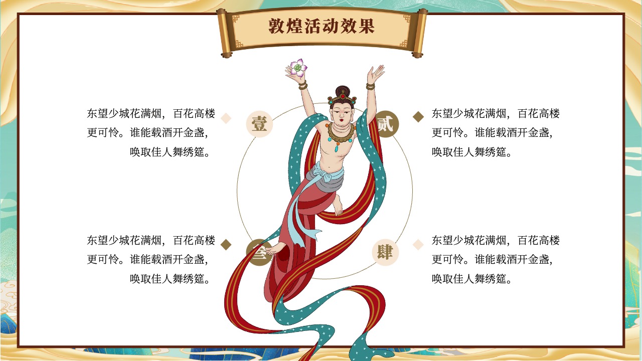 敦煌活动效果诗意描述PPT模板免费下载