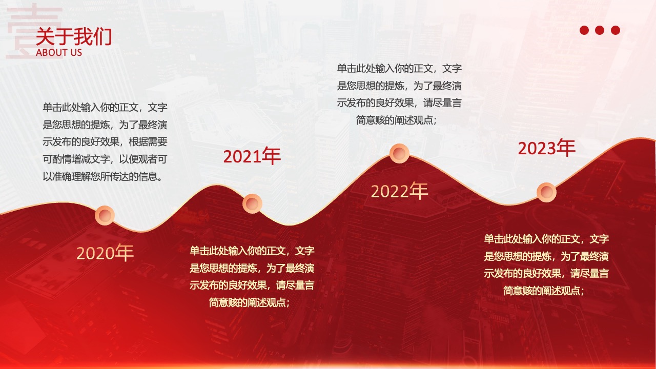 关于我们：历年发展回顾PPT模板免费下载