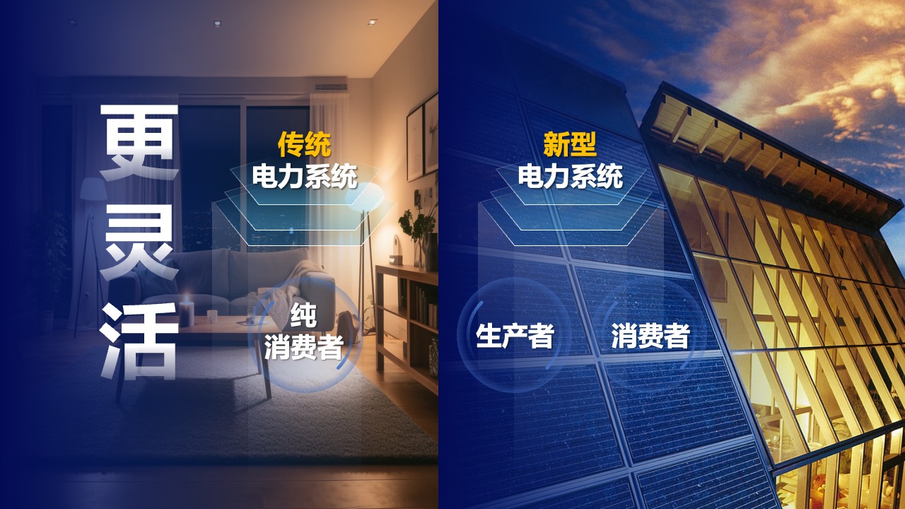 新型电力系统与传统电力系统的对比PPT模板