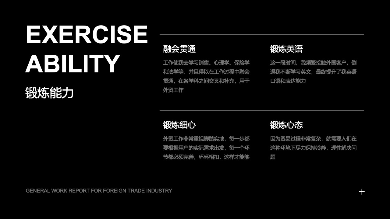 外贸行业工作汇报：跨学科能力提升PPT模板免费下载