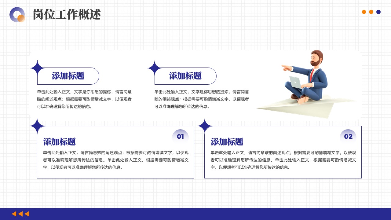 岗位工作概述：思想提炼与简洁表达PPT模板免费下载