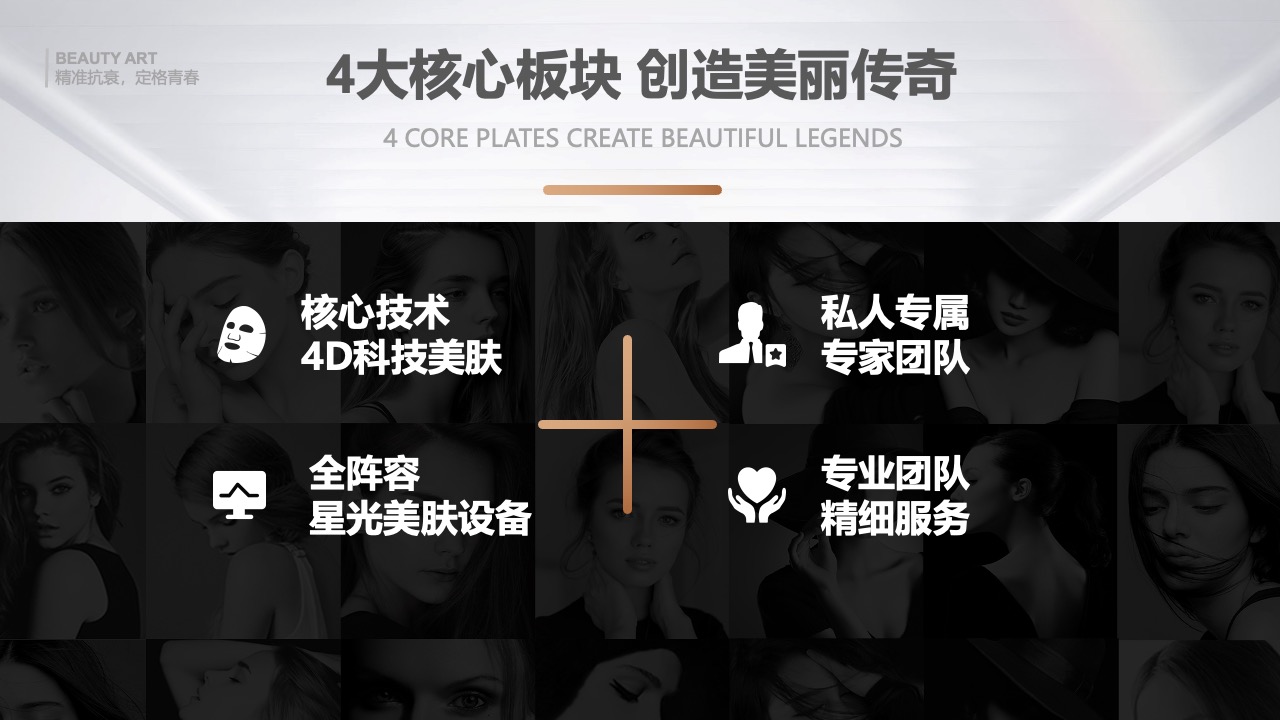 大美艺馨：4D科技美肤系统创新PPT模板免费下载