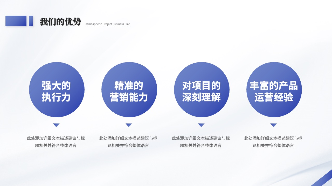 优势展示：执行力与营销能力的结合PPT模板免费下载