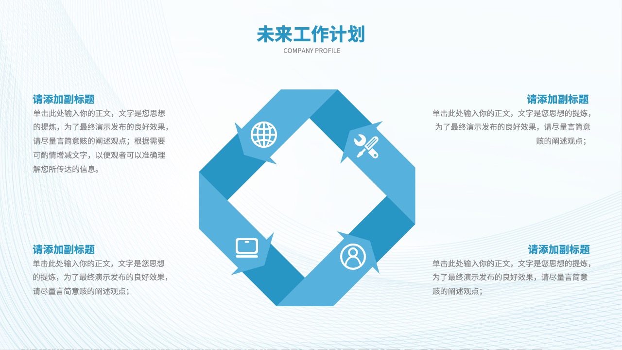 未来工作计划与公司概况框架PPT模板免费下载
