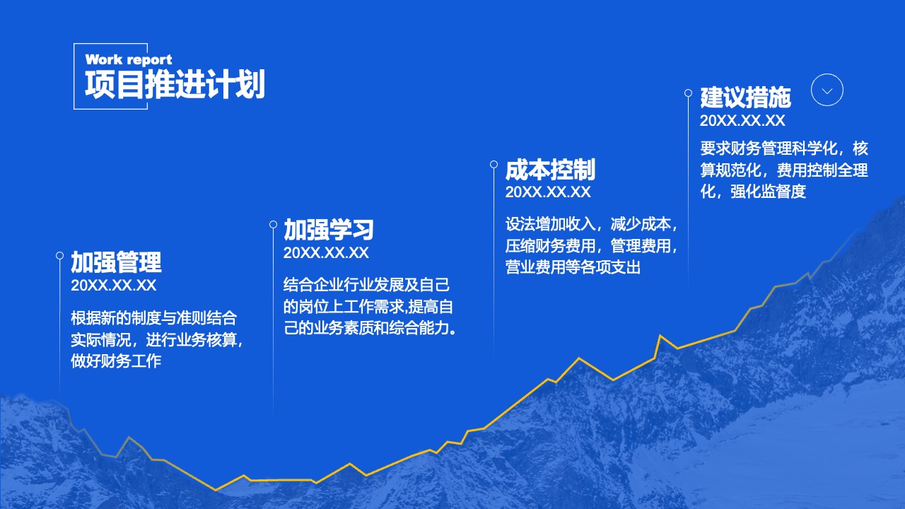 工作汇报：项目推进与财务管理PPT模板免费下载