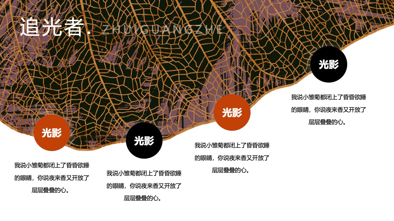 追光者：光影中的诗意与哲思PPT模板免费下载