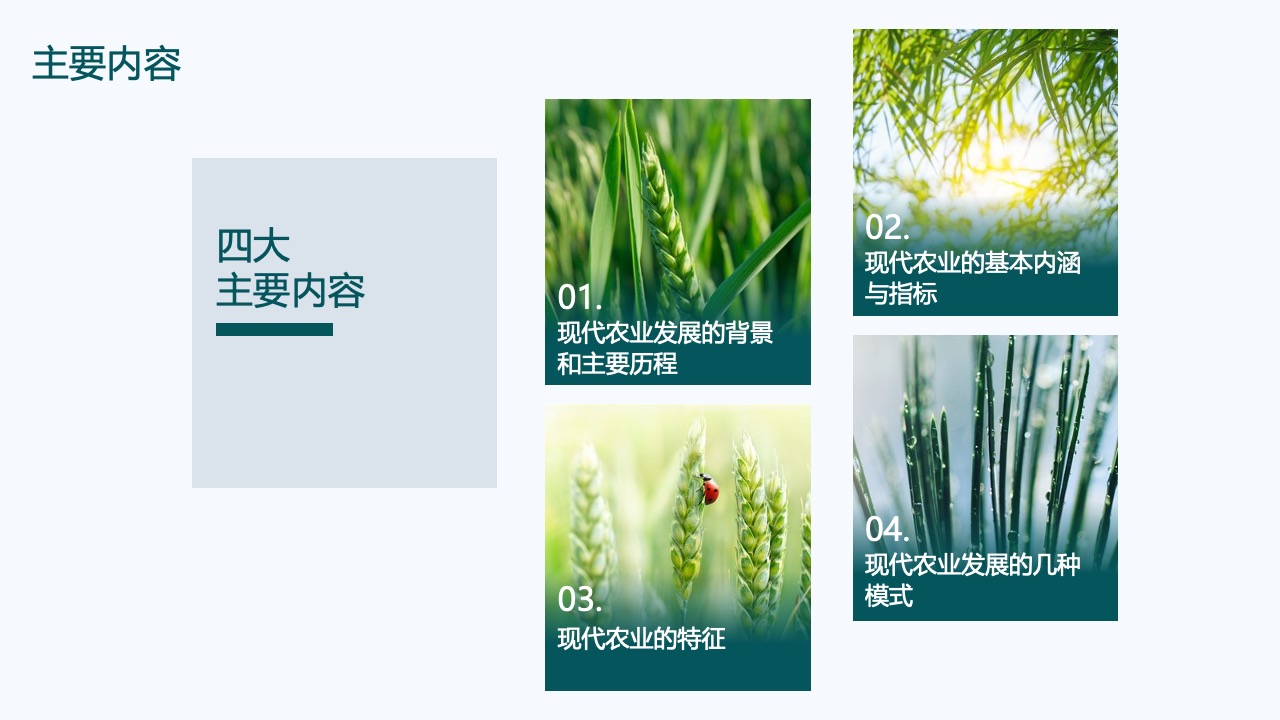 现代农业的内涵与发展历程PPT模板免费下载