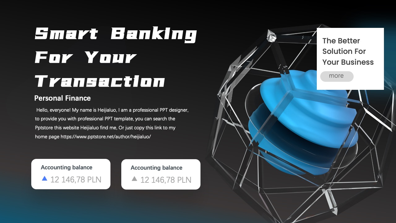 Smart Banking：智能银行解决方案PPT模板免费下载
