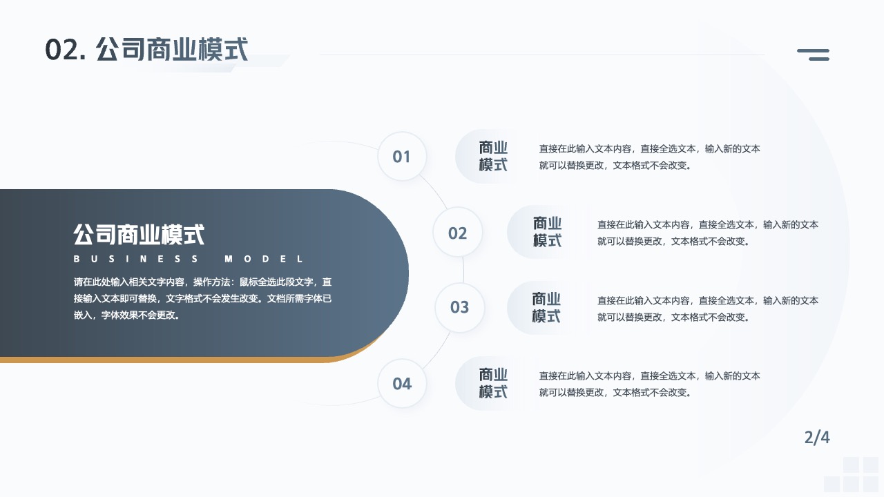 公司商业模式：BUSINESS MODEL的介绍PPT模板免费下载