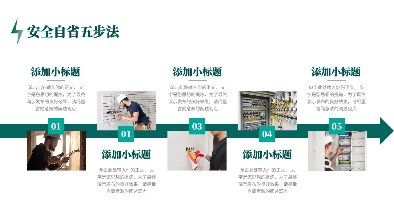 安全自省五步法：提升意识与行动PPT模板免费下载