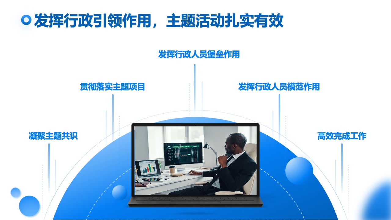 发挥行政引领作用：主题活动的实施与成效PPT模板免费下载