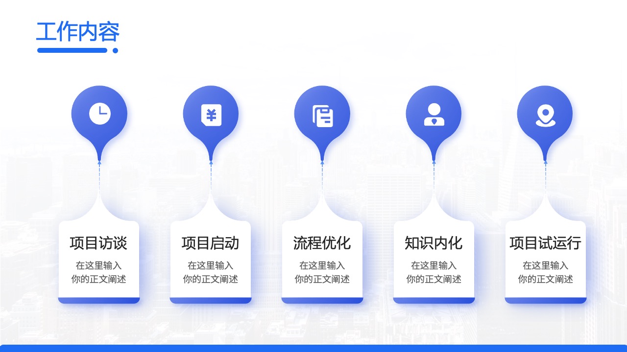 工作内容：项目访谈与流程优化PPT模板免费下载