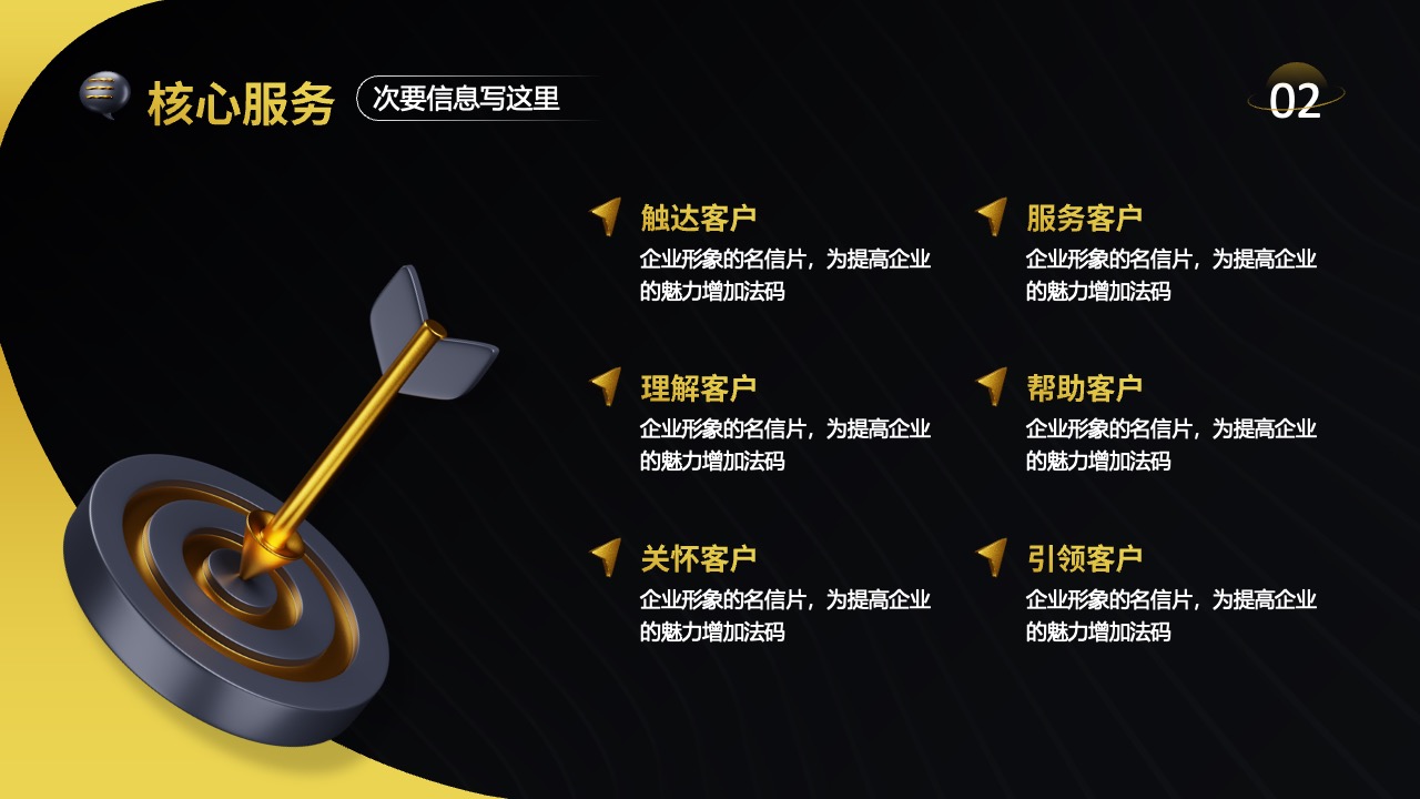 核心服务与客户关系PPT模板免费下载