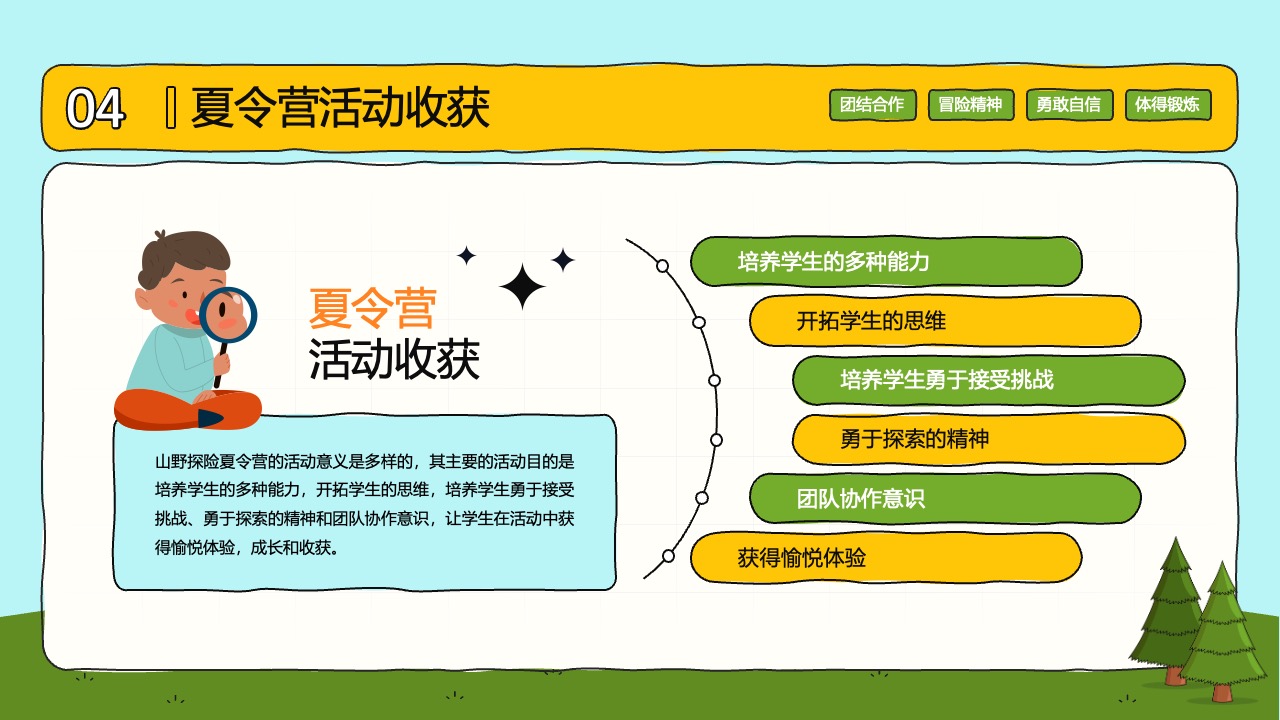 夏令营活动收获与意义PPT模板免费下载