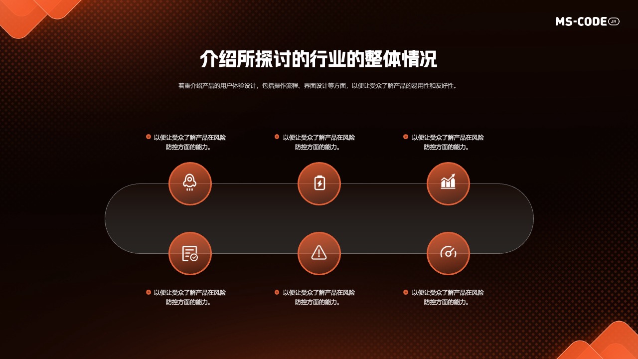 行业产品用户体验与风险防控PPT模板免费下载