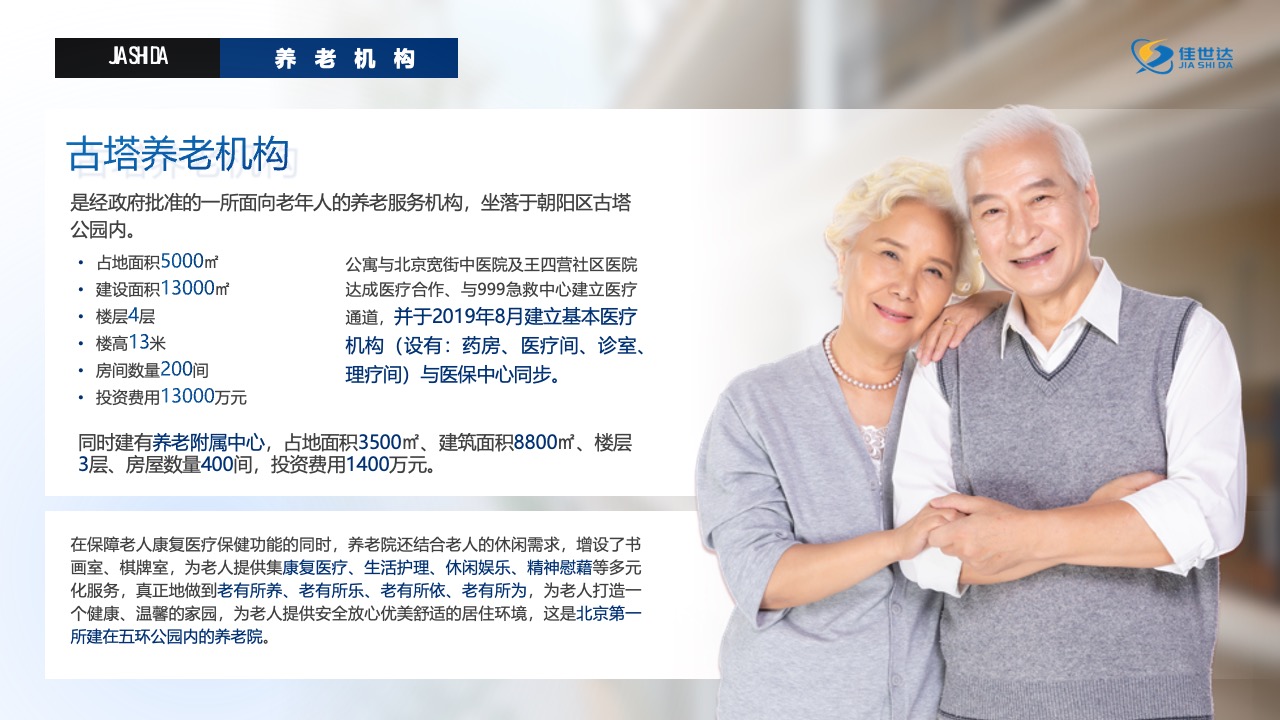 JA SH DA：护理院机构的详细介绍PPT模板免费下载