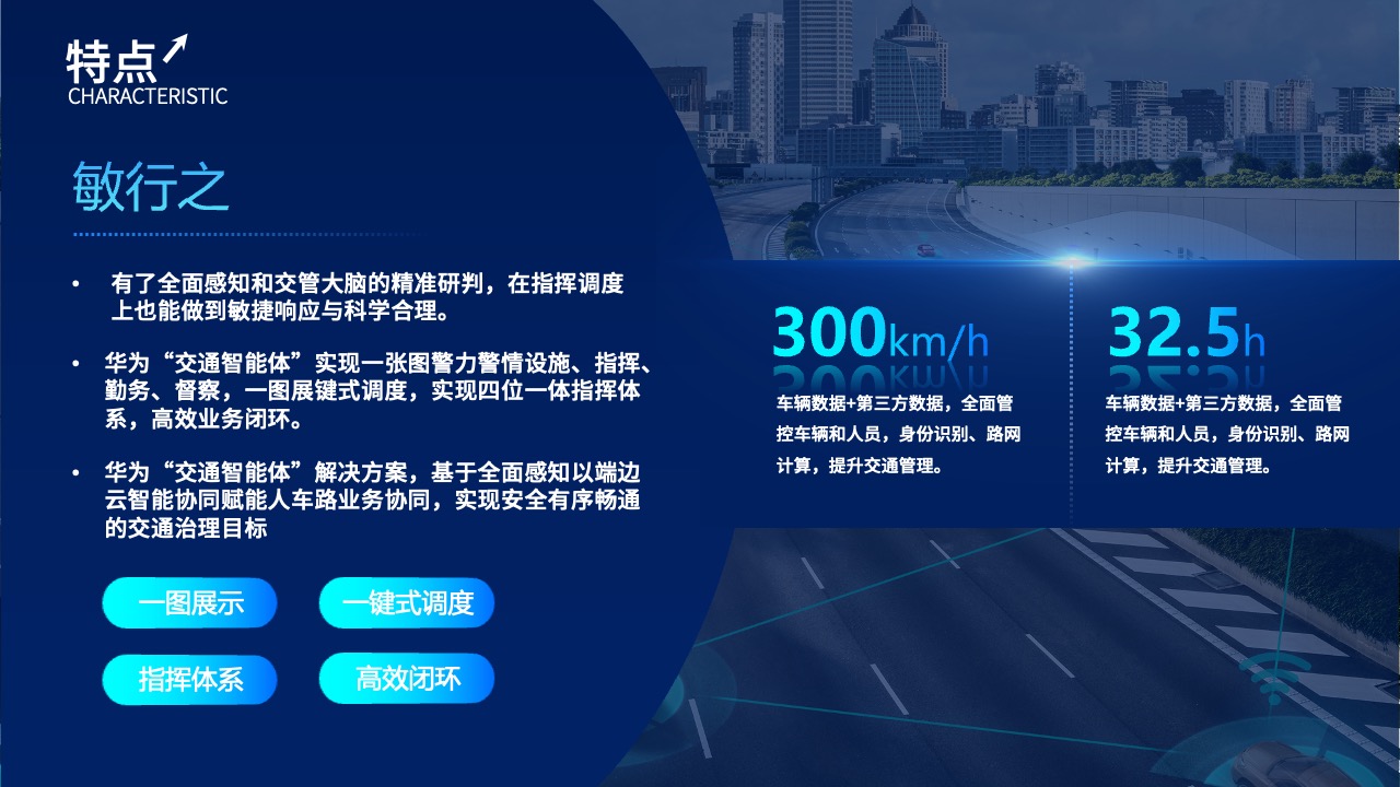 华为交通智能体的敏捷响应与科学调度PPT模板免费下载