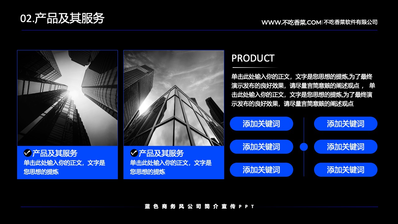 产品及其服务：打工人软件有限公司的详细介绍PPT模板免费下载