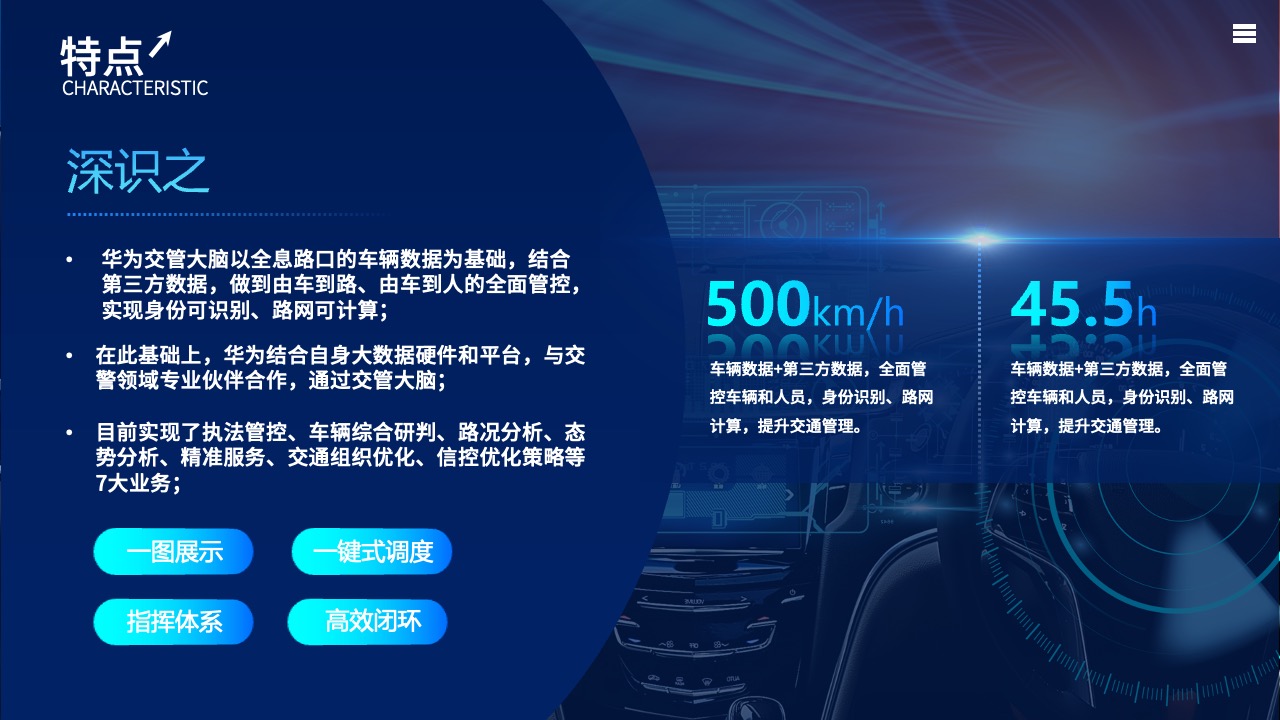 华为交管大脑的全息路口管控与服务PPT模板免费下载
