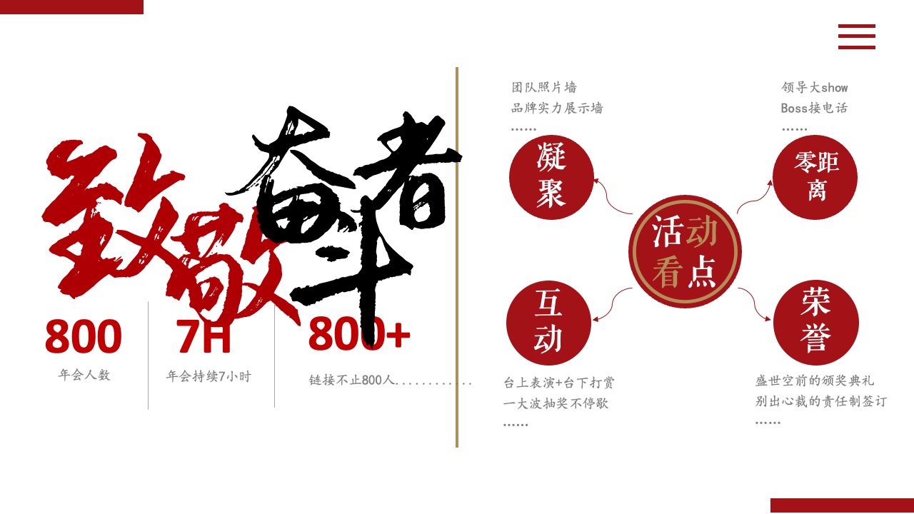 活动亮点：年会特色与团队凝聚PPT模板免费下载