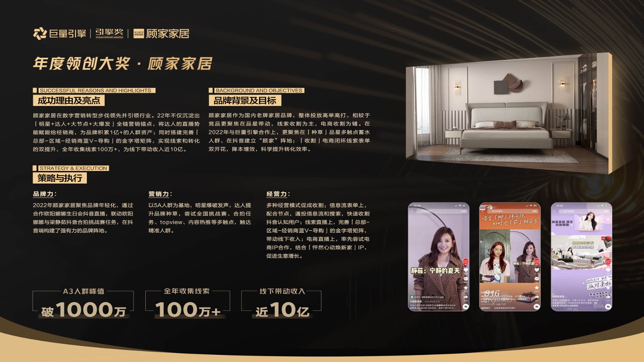 顾家家居数字营销转型与巨量引擎合作案例PPT模板免费下载