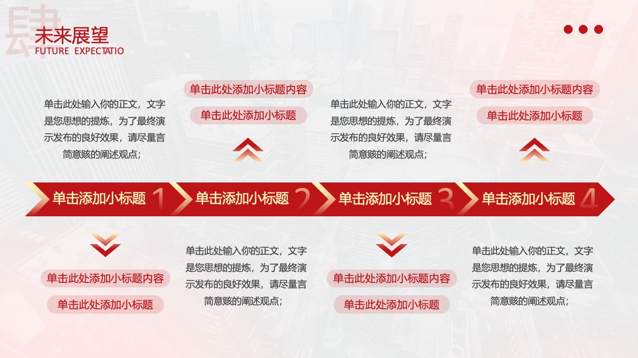 未来展望的多角度阐述与小标题添加PPT模板免费下载