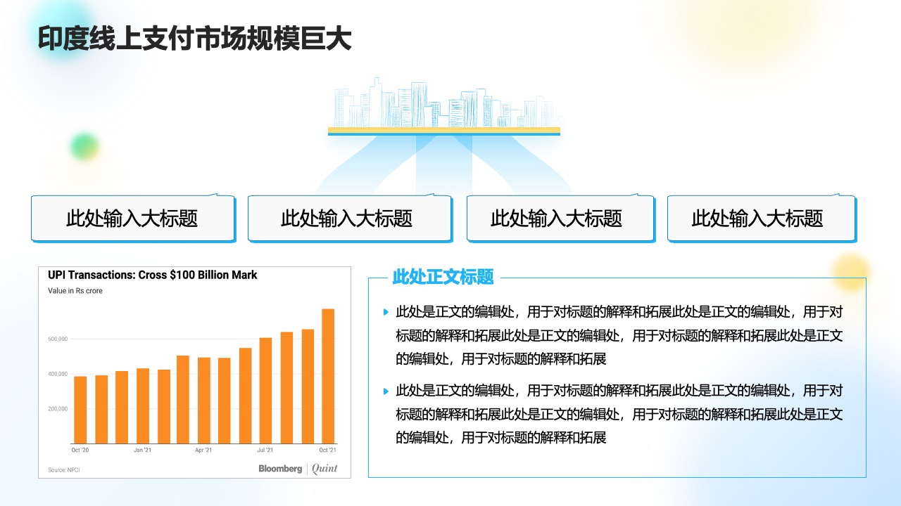 印度支付市场痛点分析PPT模板免费下载
