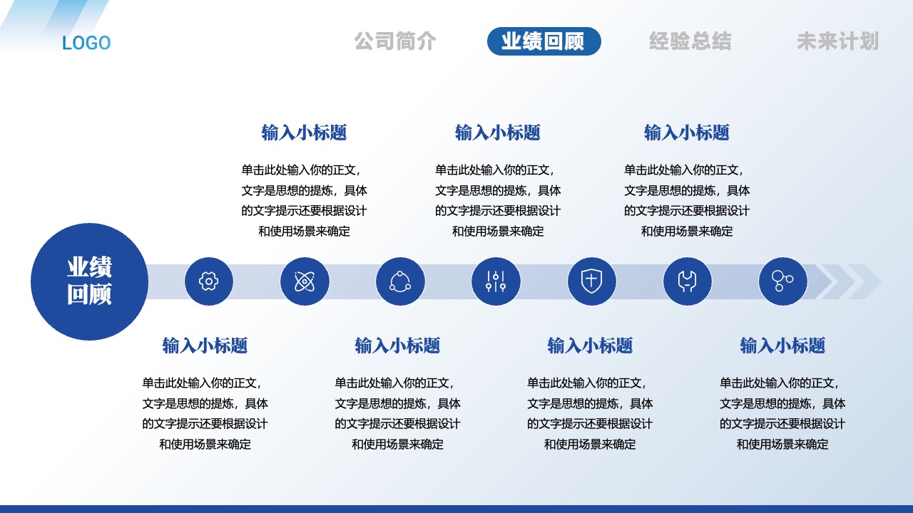 公司概况与关键业绩指标PPT模板免费下载